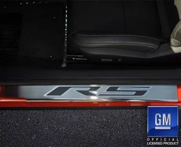 2010-2015 Camaro RS - Outer Door Sills with 'RS' Inlay 2Pc - Stainless Steel