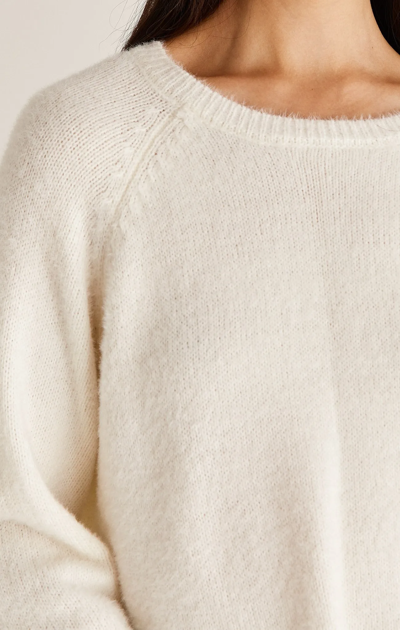 Alexa Plush Eyelash Sweater | Vanilla Ice, Sky Pink