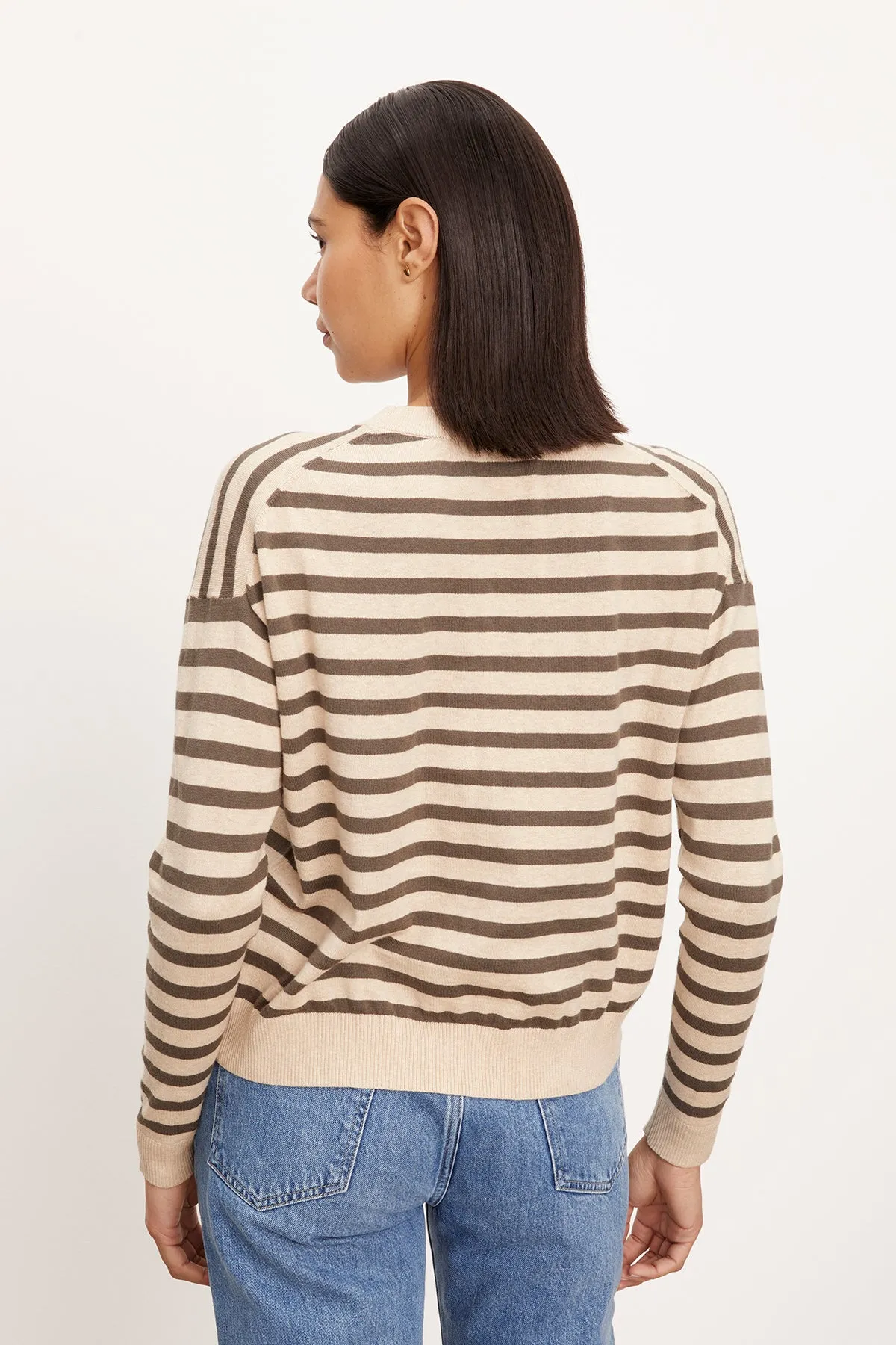 ALISTER STRIPED CREW NECK SWEATER