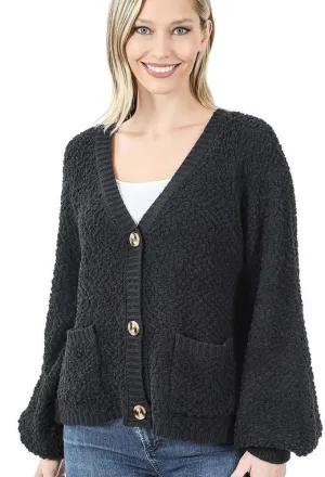 Andie Popcorn Sweater- Black