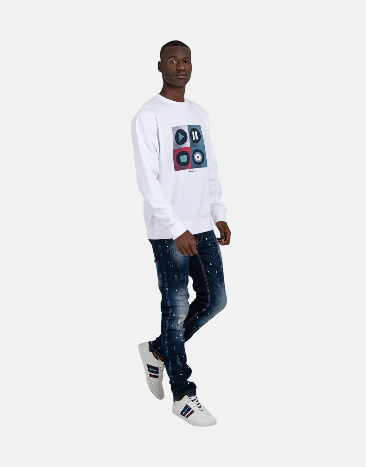 Ben Sherman Play Crew White Sweatshirt