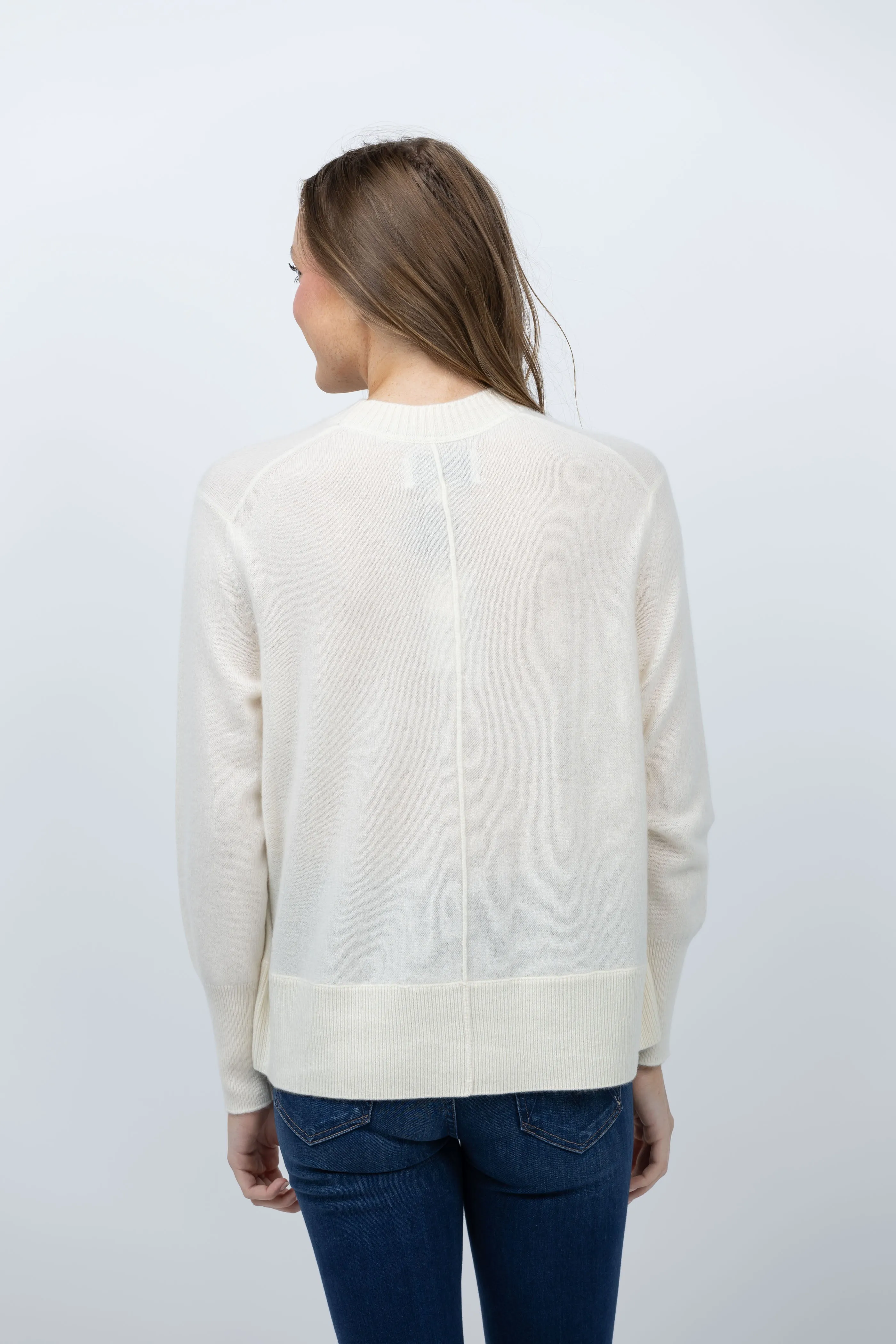 Brochu Walker Fenton Crewneck Fringe Sweater in Almond