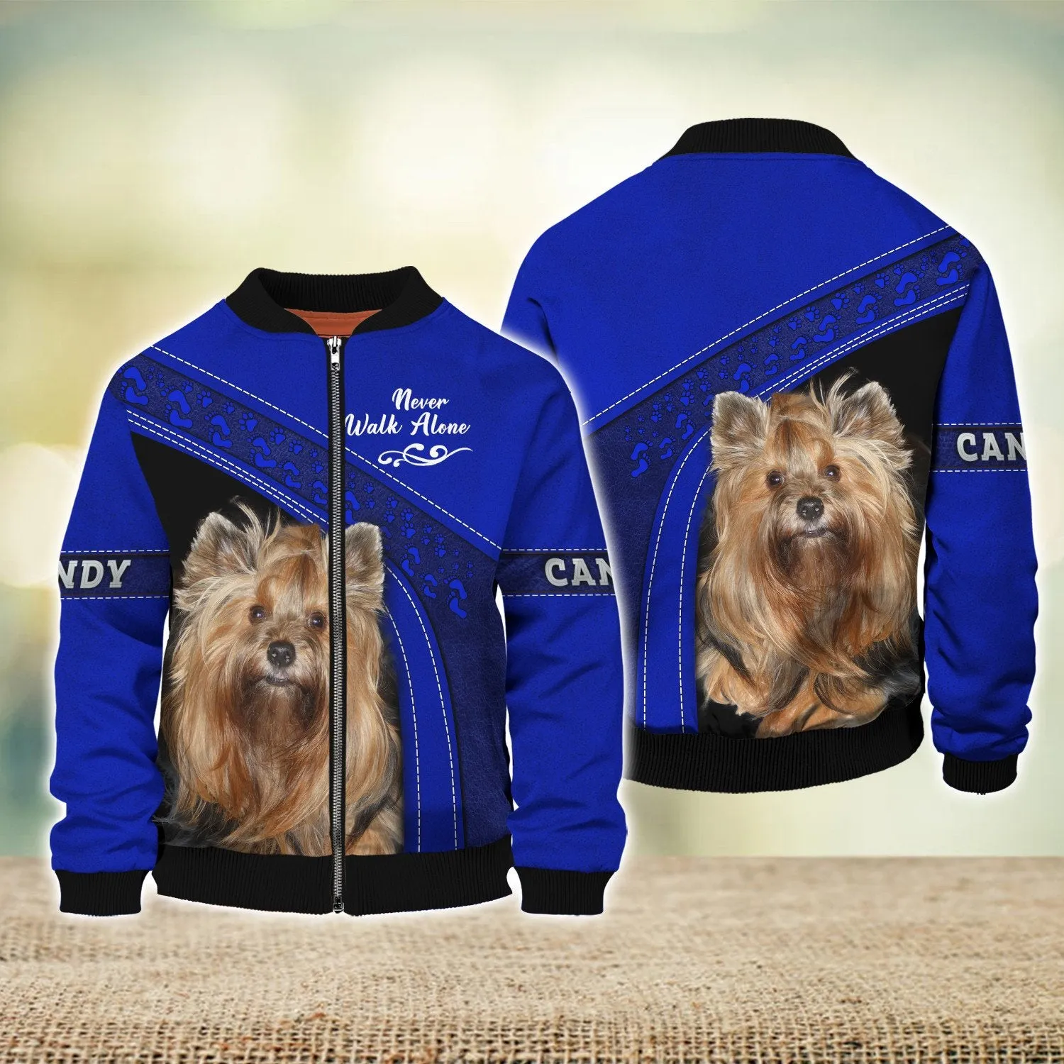 CANDY Love Never Walk Alone Love Blue Ver1 3D Full Print Shirts, Shirt For Dog Lovers, Dog Memorial Gifts for loss of Dog