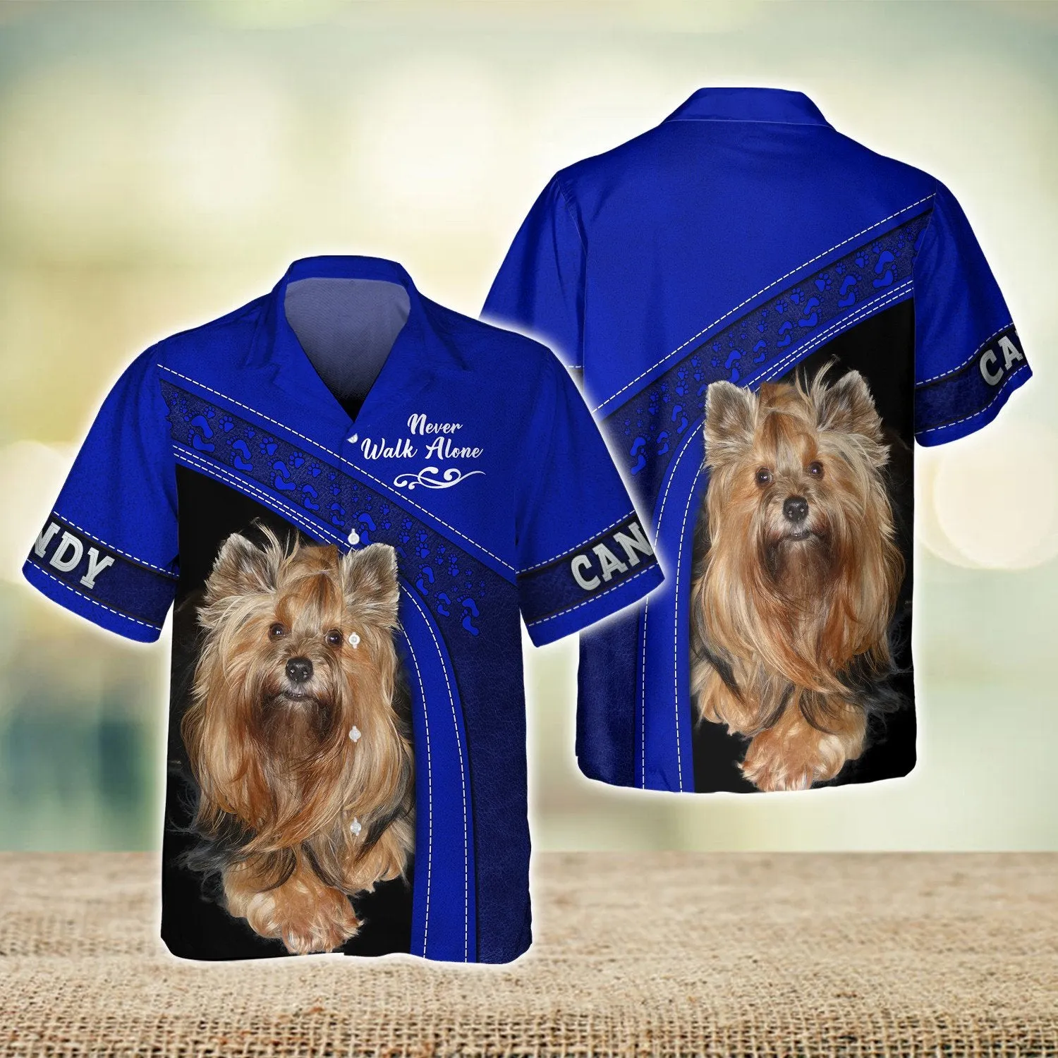 CANDY Love Never Walk Alone Love Blue Ver1 3D Full Print Shirts, Shirt For Dog Lovers, Dog Memorial Gifts for loss of Dog