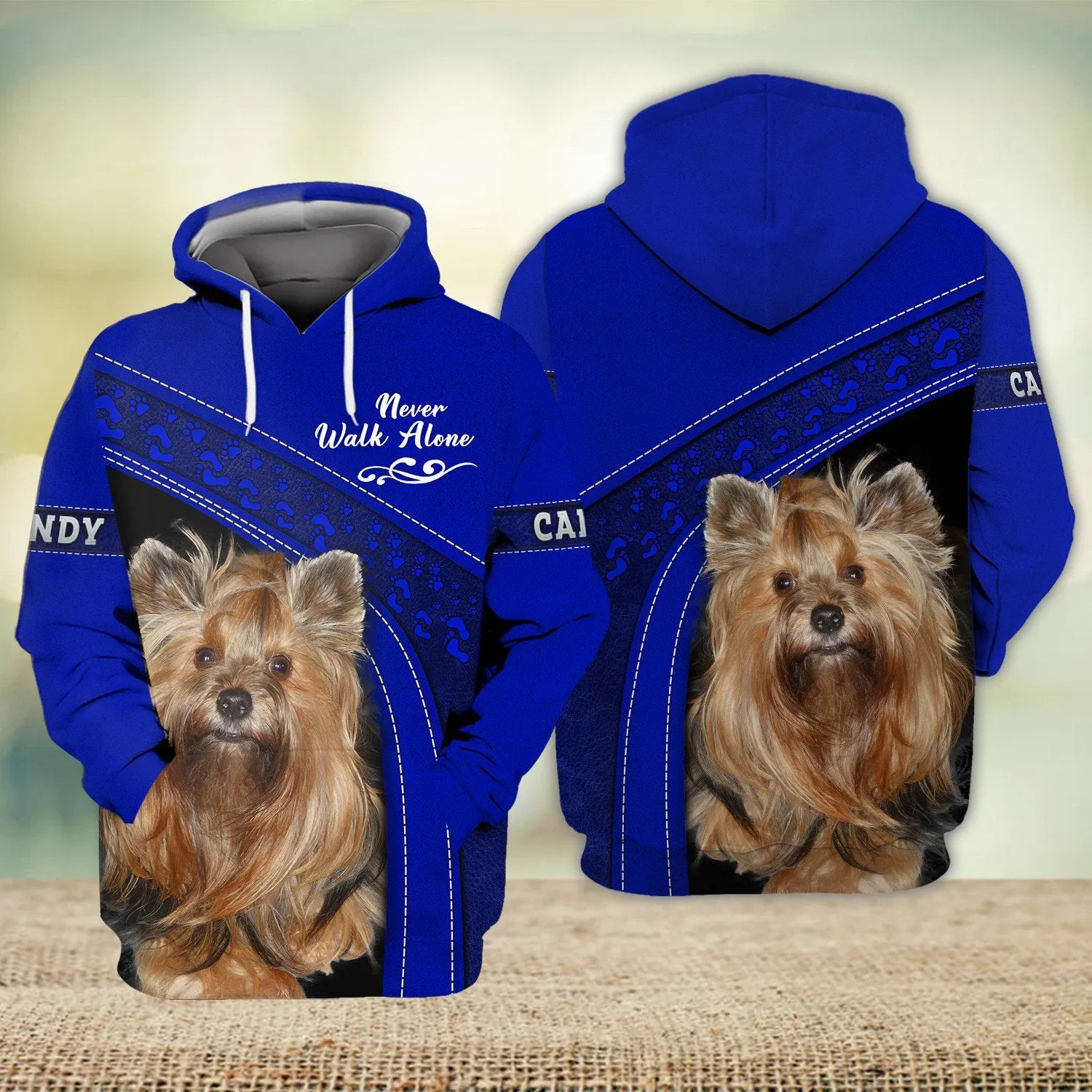 CANDY Love Never Walk Alone Love Blue Ver1 3D Full Print Shirts, Shirt For Dog Lovers, Dog Memorial Gifts for loss of Dog