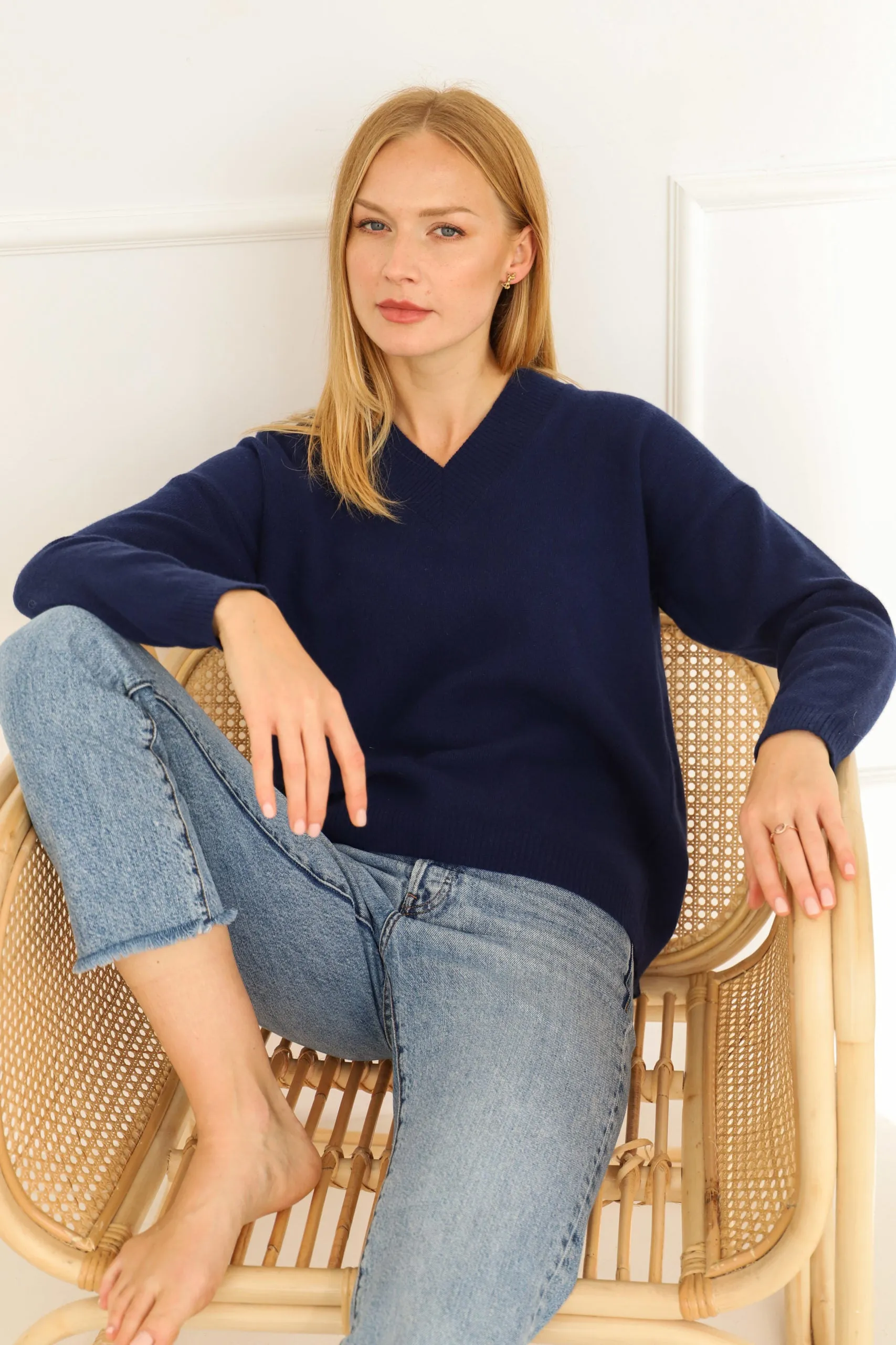 Cashmere Sweater Navy Blue