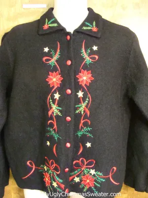 Cheap Poinsettia Themed Ugliest Christmas Sweater