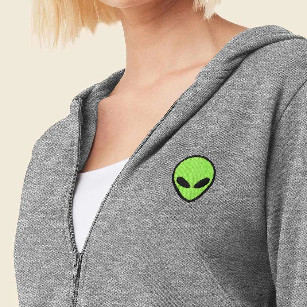 Dalix Alien Cropped Zip Hoodie