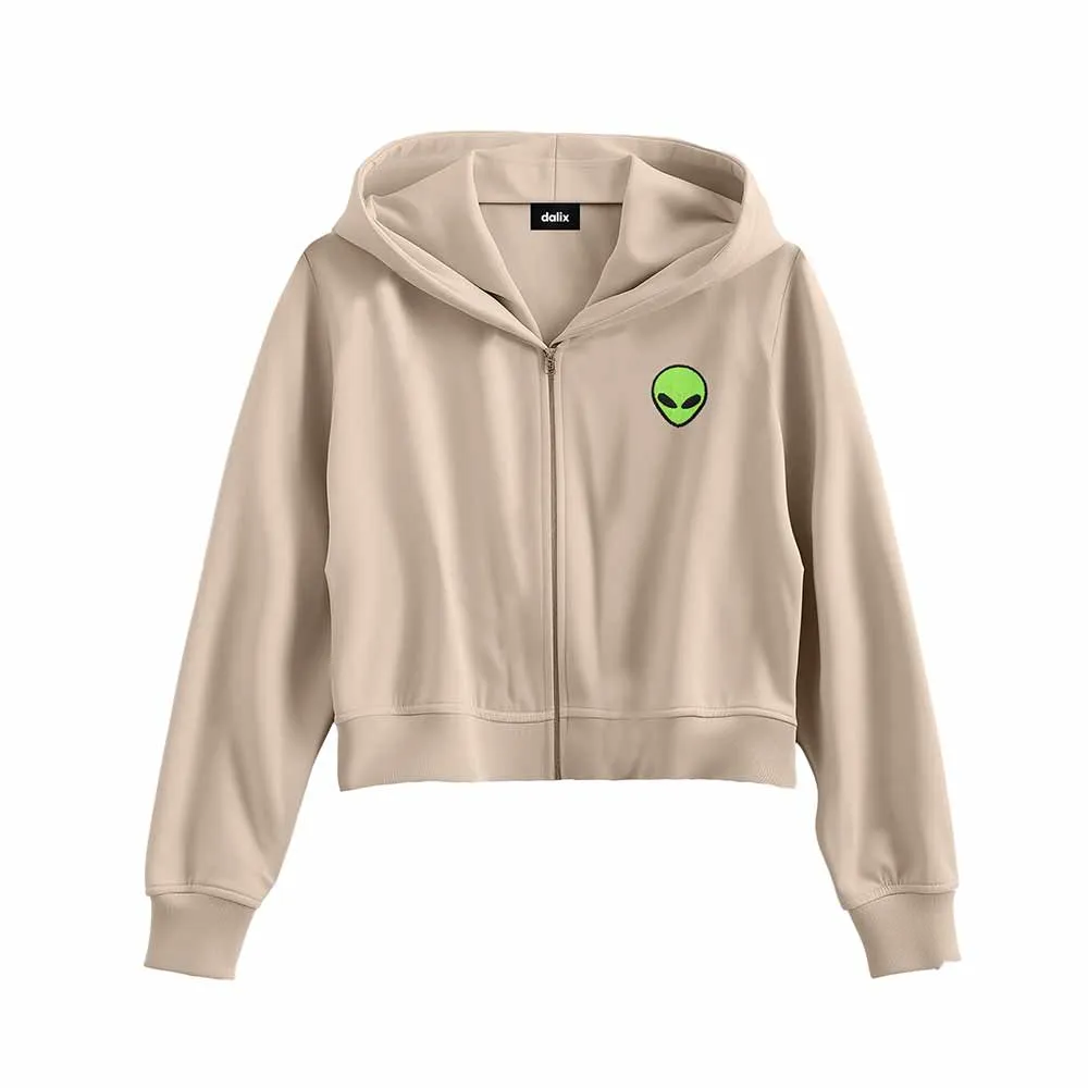 Dalix Alien Cropped Zip Hoodie