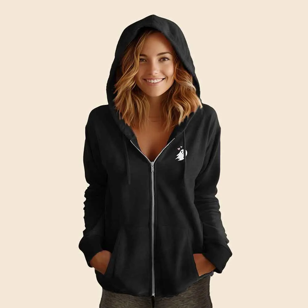 Dalix Heartly Ghost Zip Hoodie