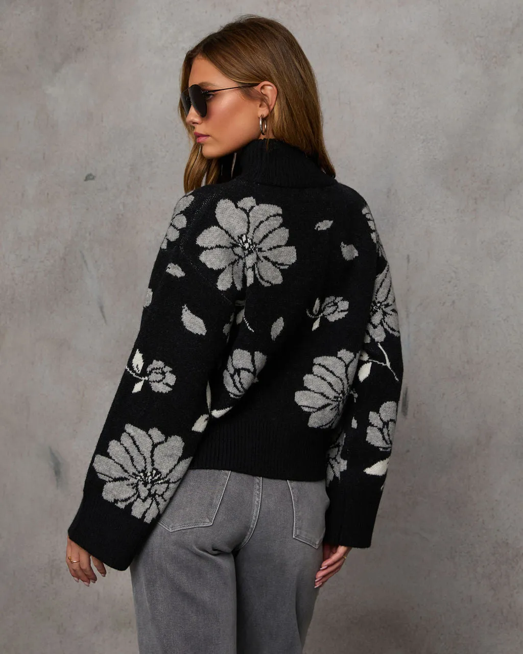 Daylen Floral Turtleneck Sweater