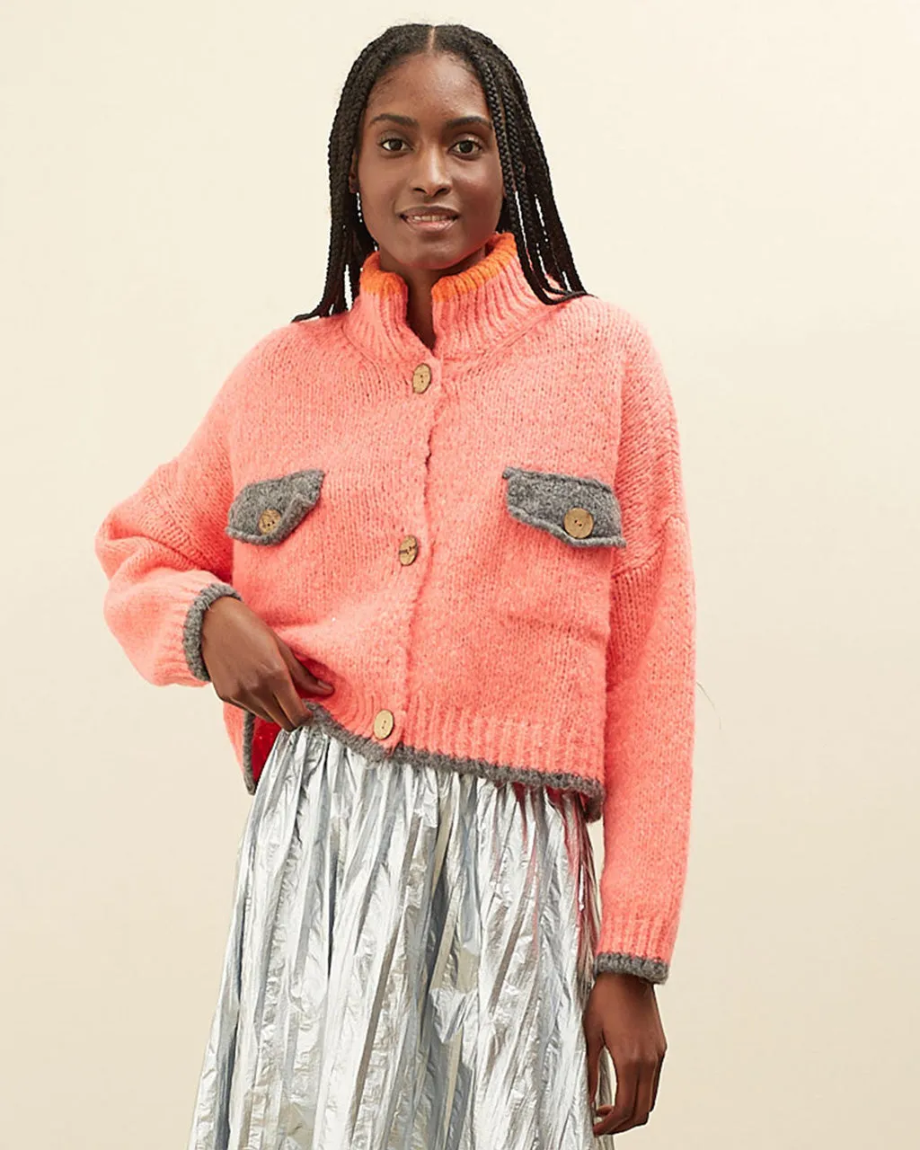 Ding Ding Cardigan - Coral