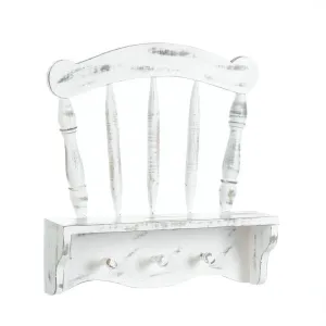 Distressed White Chair Wall Shelf