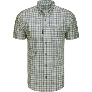 Drake Hunter Creek Window Pane Plaid Short Sleeve Shirt- Kalamata Olive