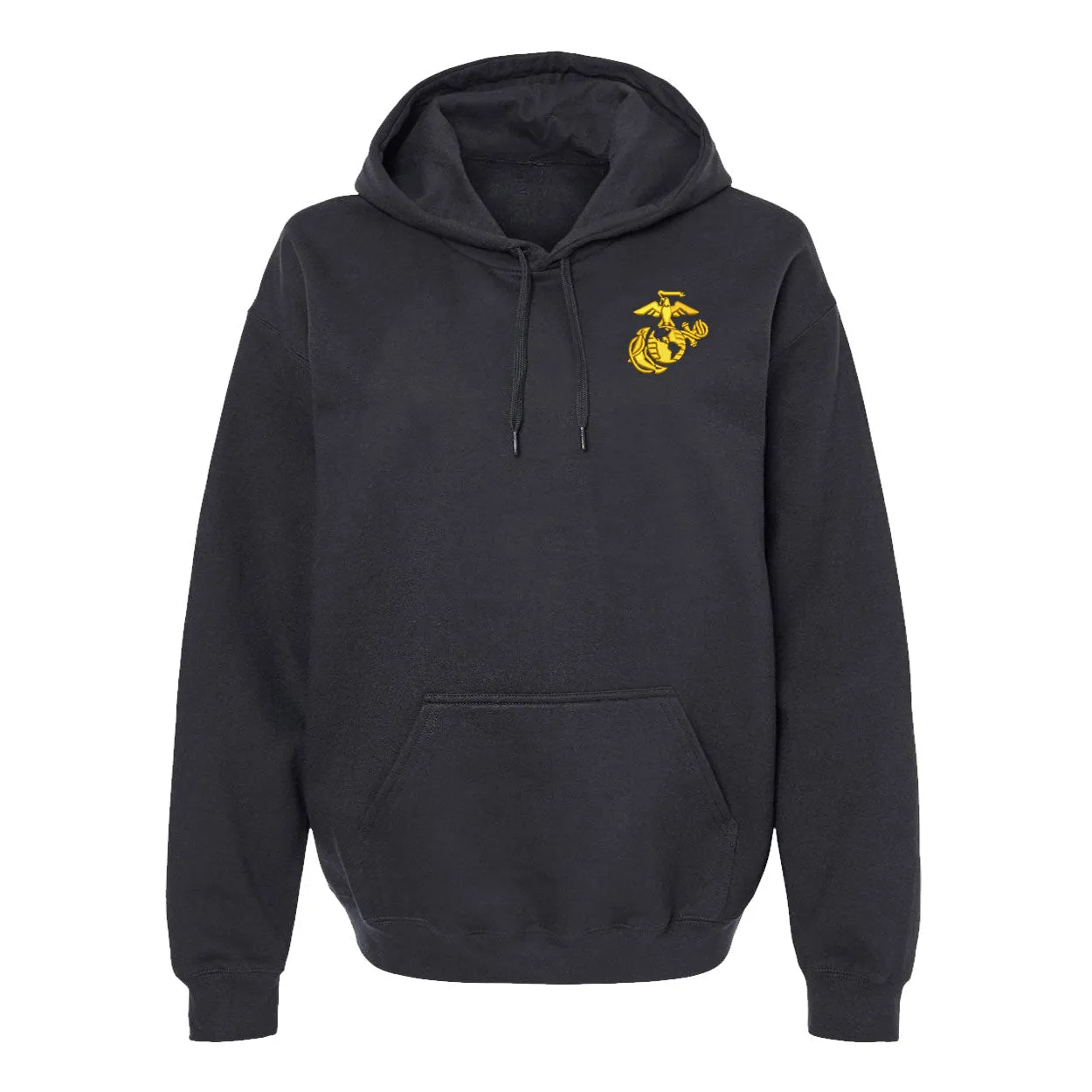 Eagle Globe and Anchor Hoodie with Gold Logo