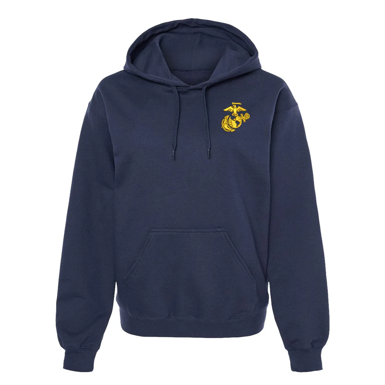 Eagle Globe and Anchor Hoodie with Gold Logo