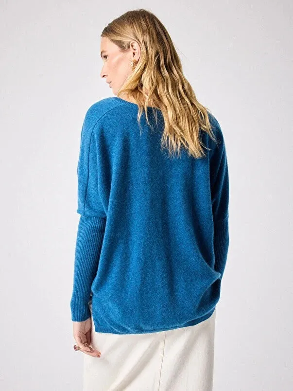 Faustine Celeste Cashmere Poncho Sweater