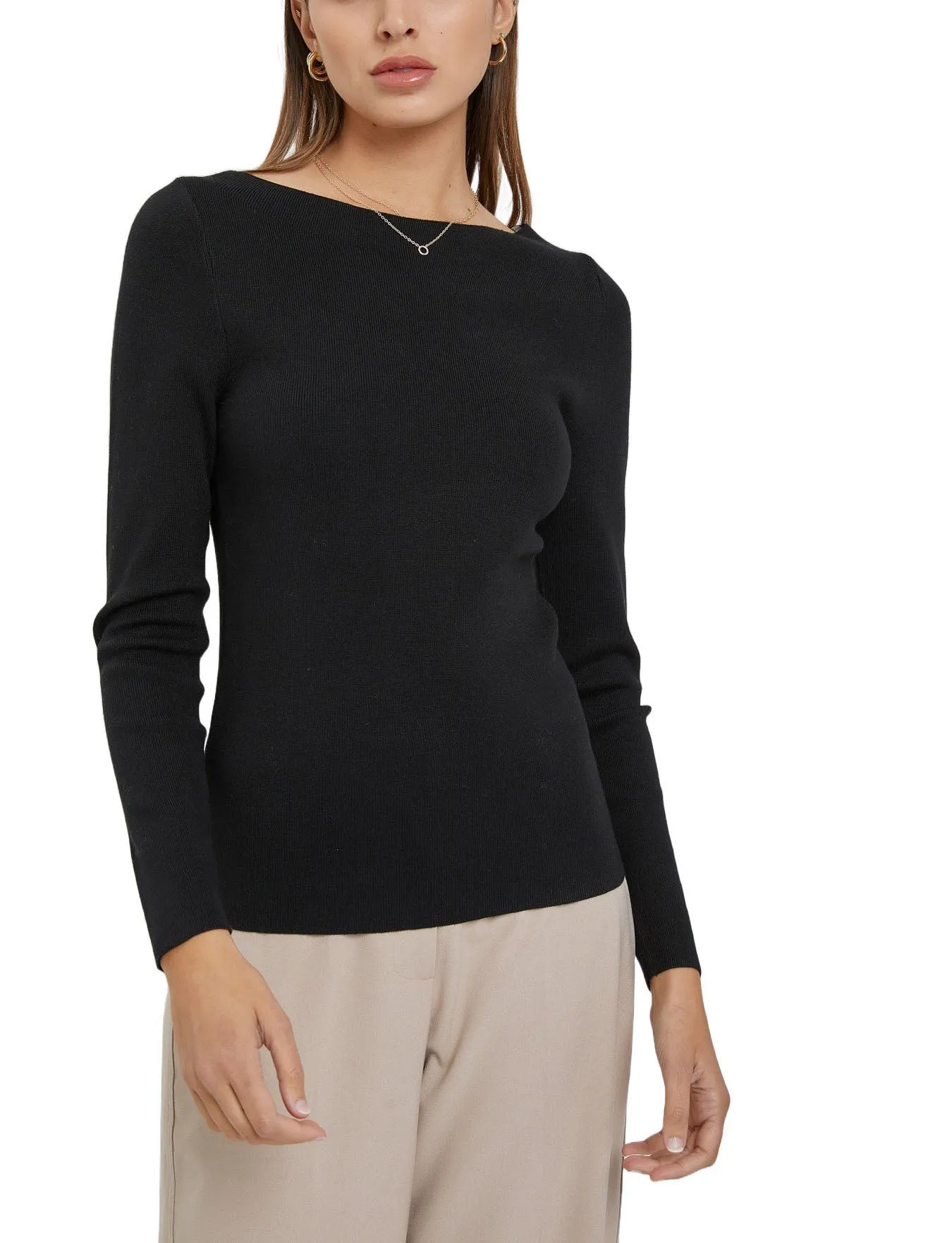 Fitted Boatneck Sweater