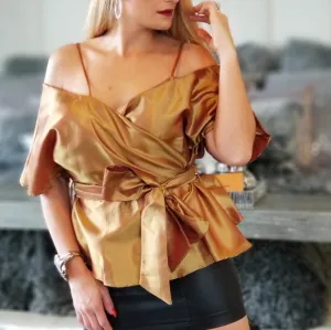 Glam & Elegance Wrap Top