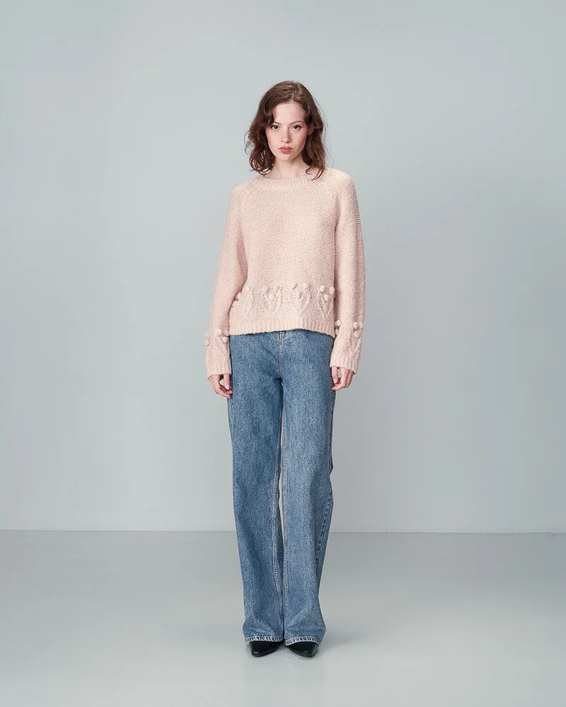 Grace & Mila Naurine Sweater in Pale Pink