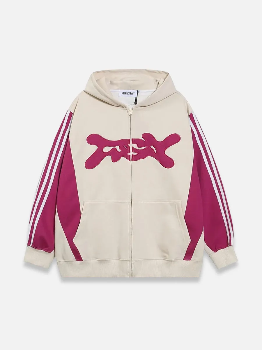 Graphic Zip-Up Hoodie Y2K