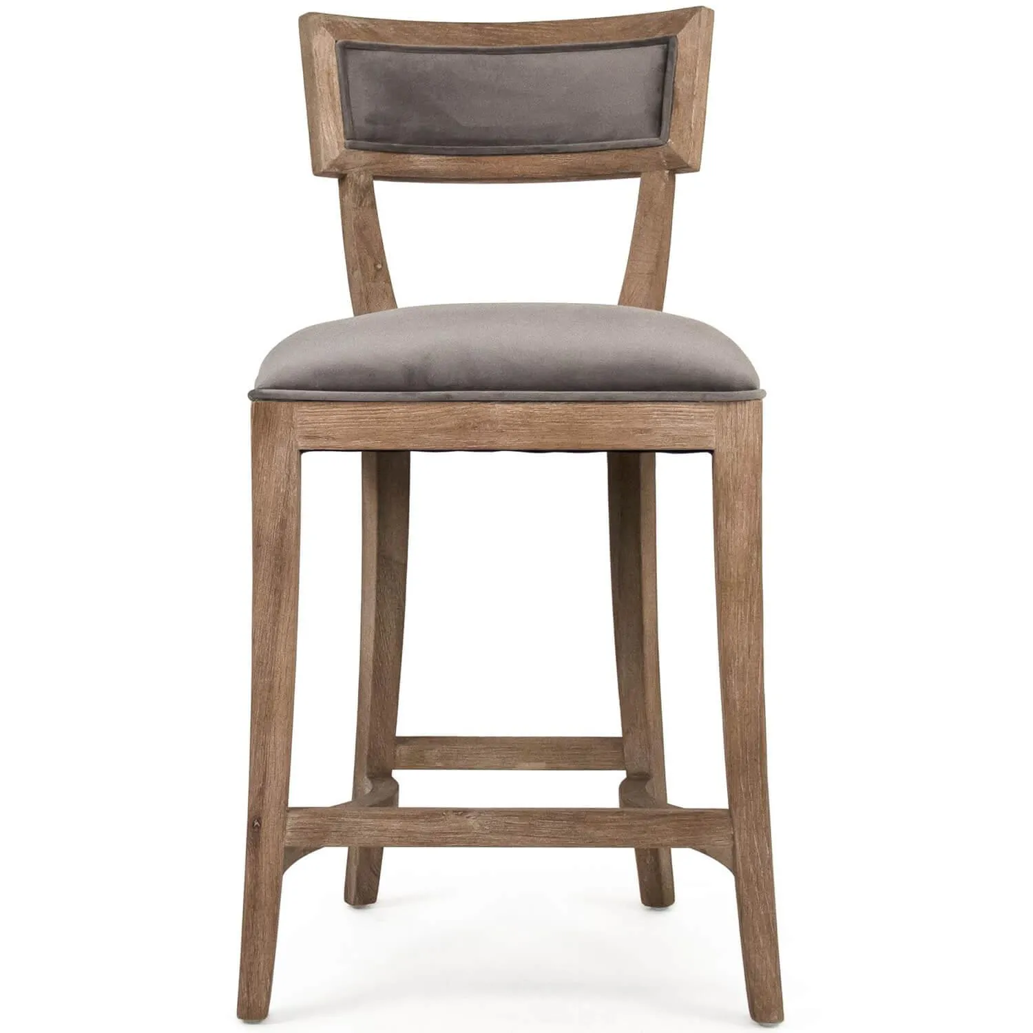 Gray Velvet Curved Back Counter Stools