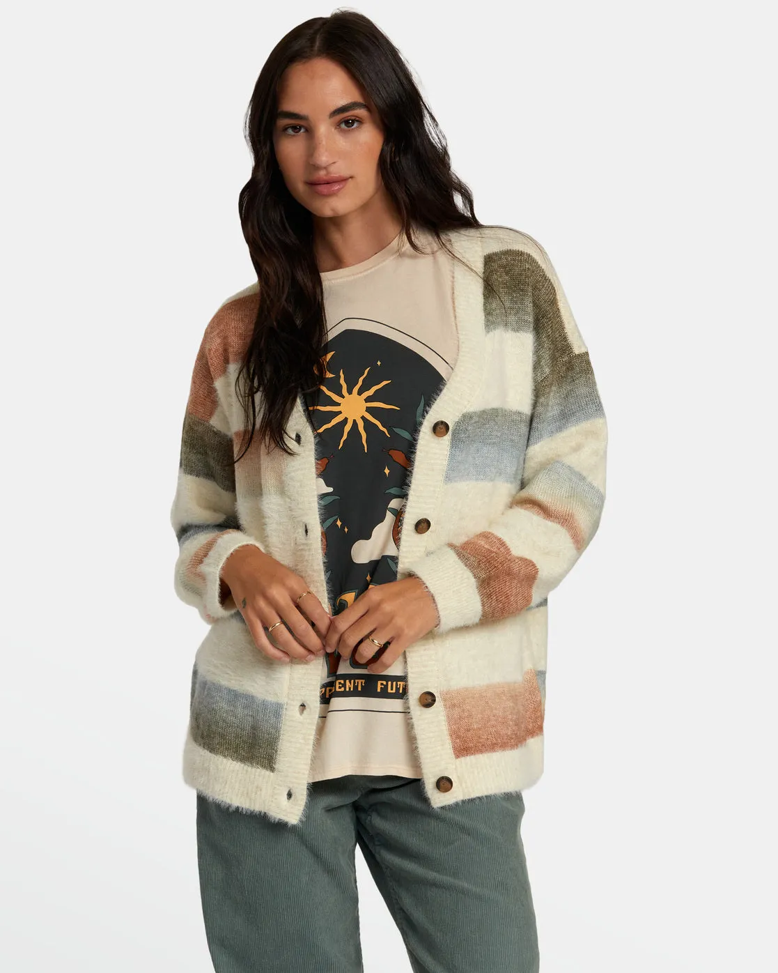 Here We Are Cardigan Sweater - Multi