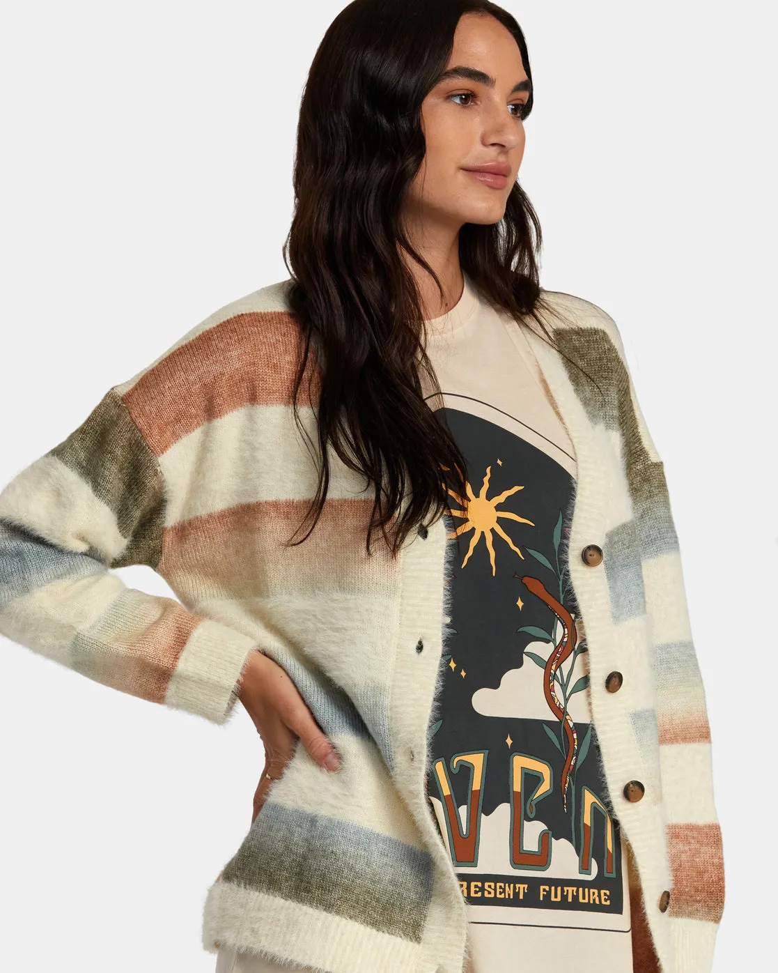 Here We Are Cardigan Sweater - Multi