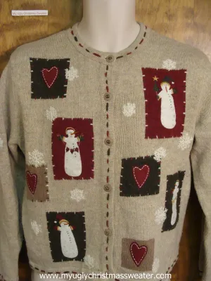 Jolly Snowmen Ugly Christmas Sweater