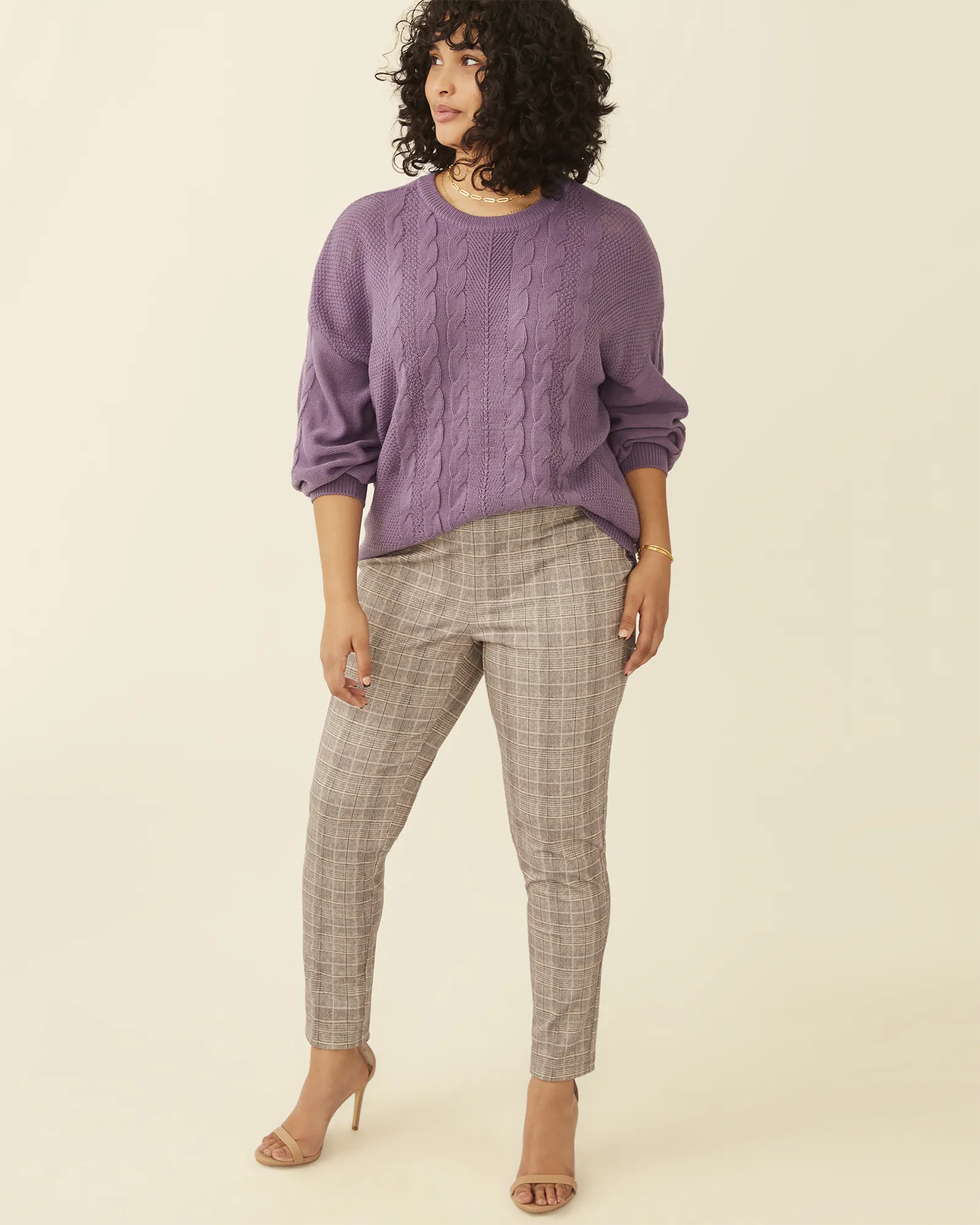 Kelly Cable-Knit Sweater | Lilac