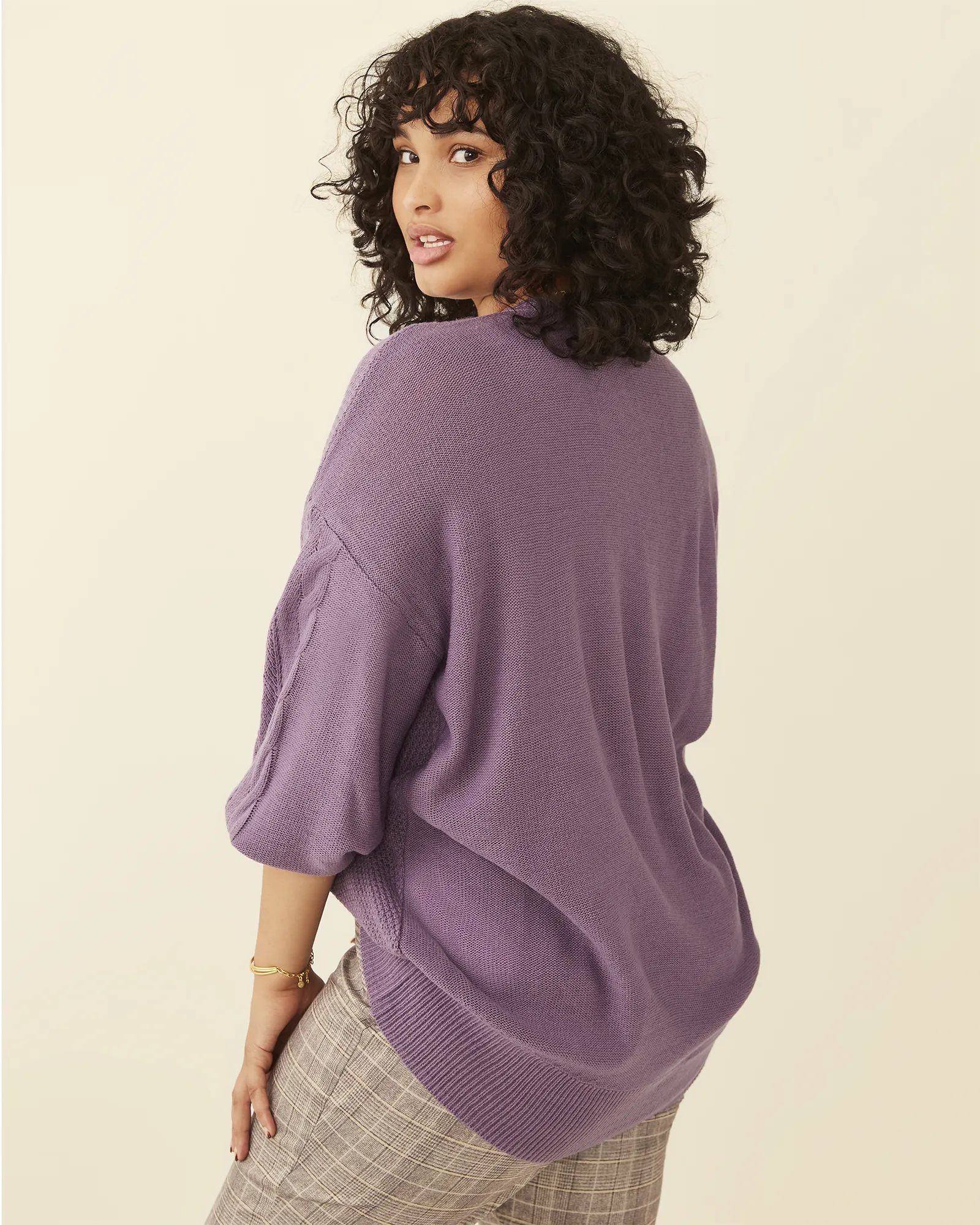 Kelly Cable-Knit Sweater | Lilac