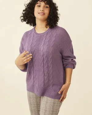 Kelly Cable-Knit Sweater | Lilac