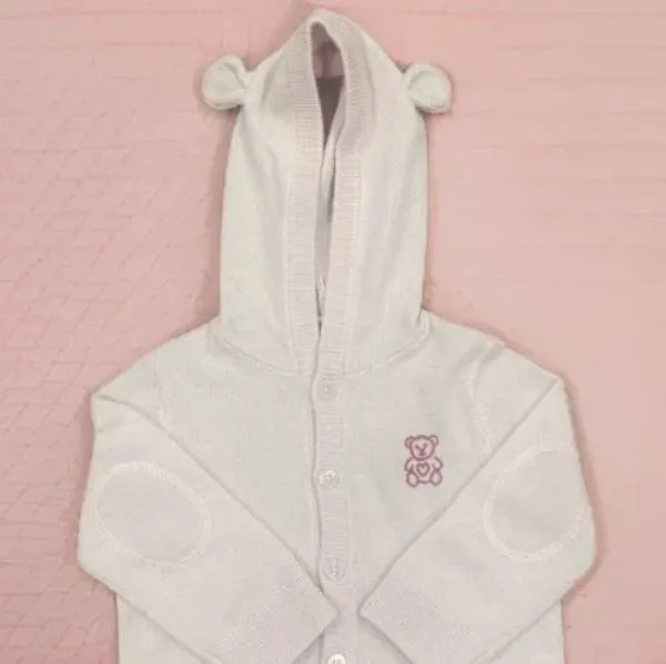 Le Fasheri Hooded Cashmere Hand Embroidered Baby Bear Sweater