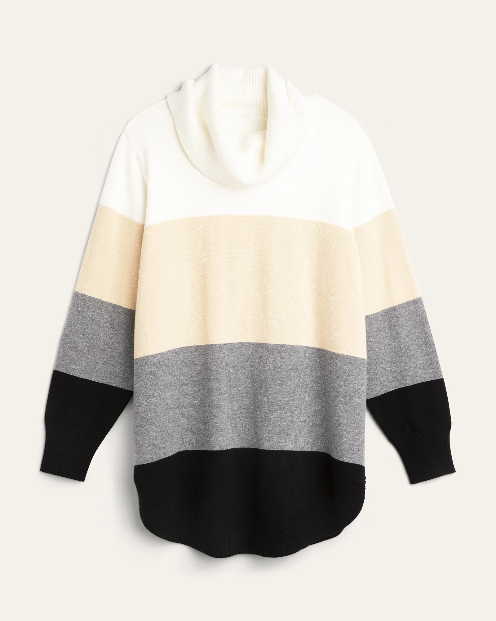 Moya Striped Turtleneck Sweater | White / Tan