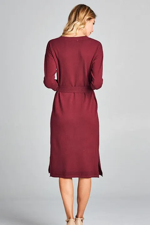 Mulberry Belted Sweater Dress