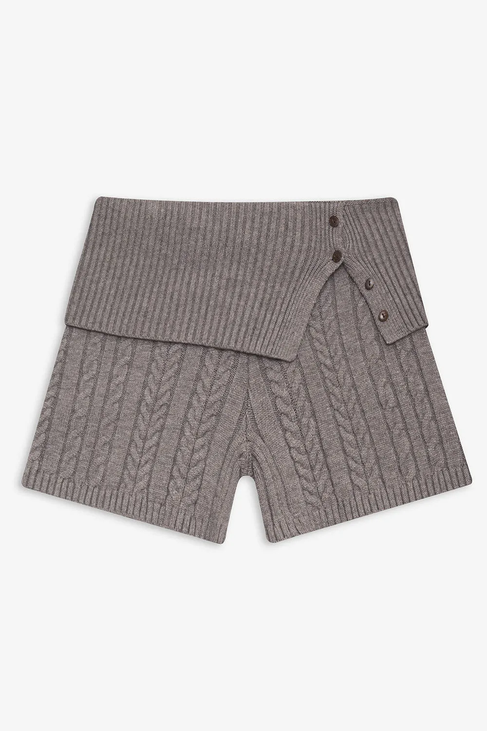 Nolan Cable Cloud Knit Mini Short - Dark Pearl