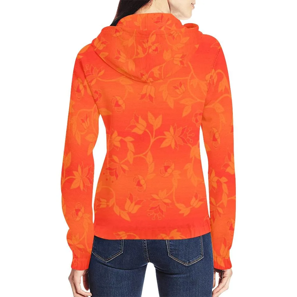 Orange Days - Orange Full Zip Hoodie for Women