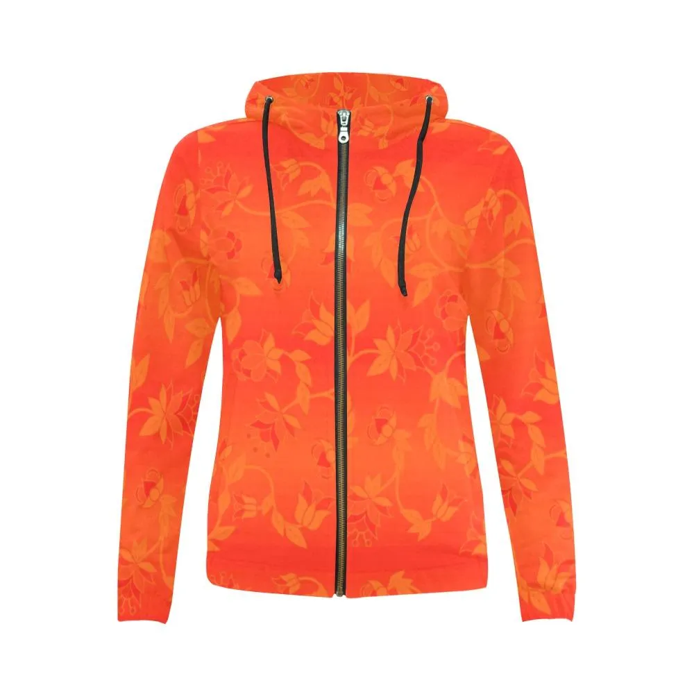 Orange Days - Orange Full Zip Hoodie for Women