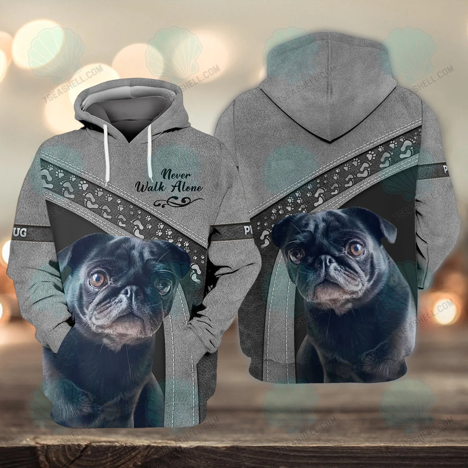 Pug Love Never Walk Alone 3D Full Print Christmas Loss of Dog Shirts