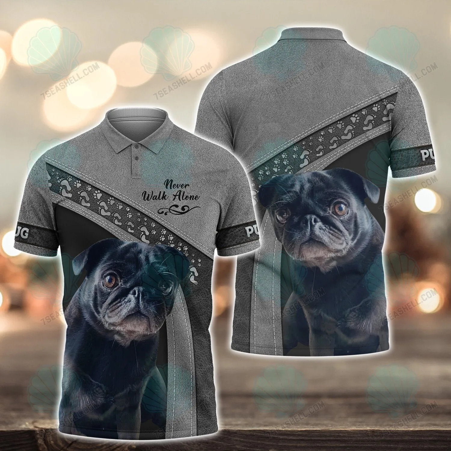 Pug Love Never Walk Alone 3D Full Print Christmas Loss of Dog Shirts