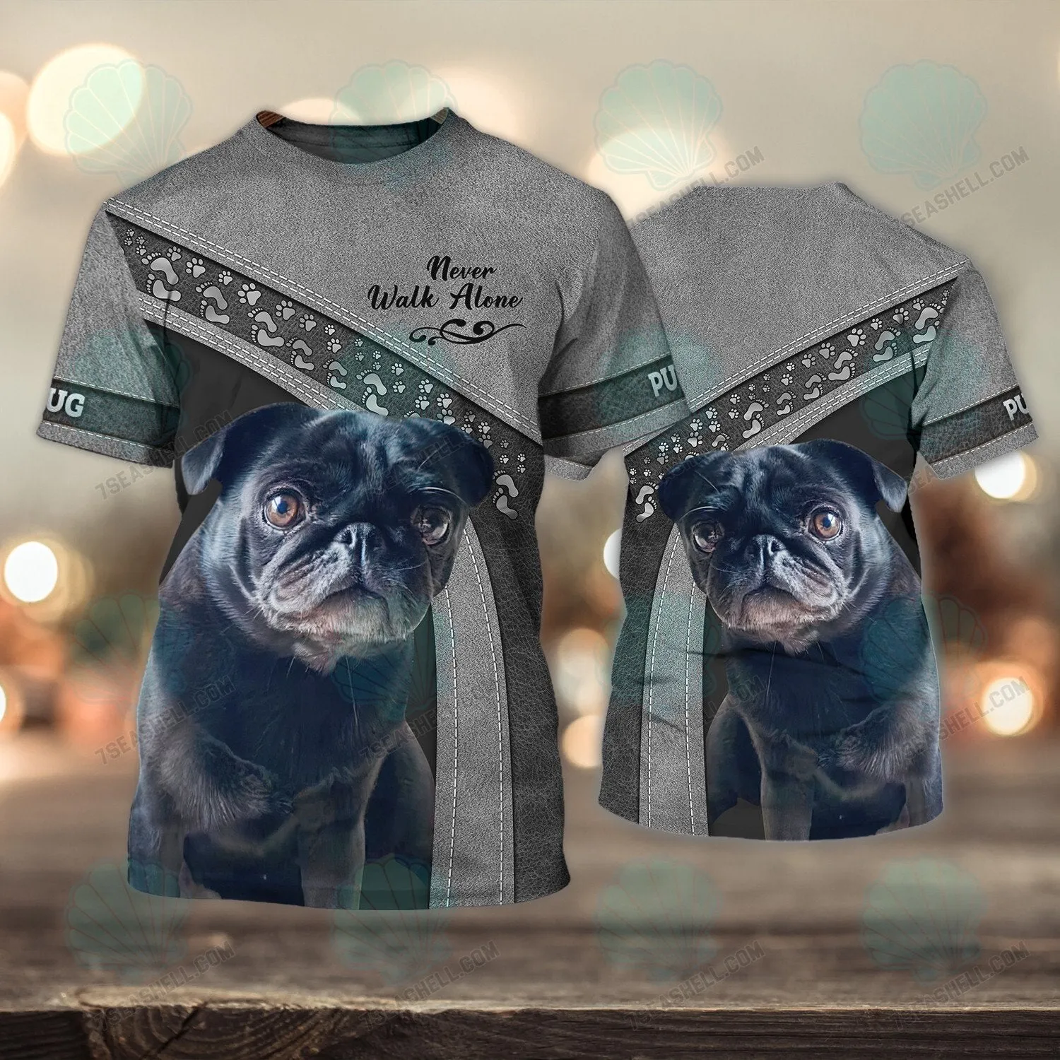 Pug Love Never Walk Alone 3D Full Print Christmas Loss of Dog Shirts