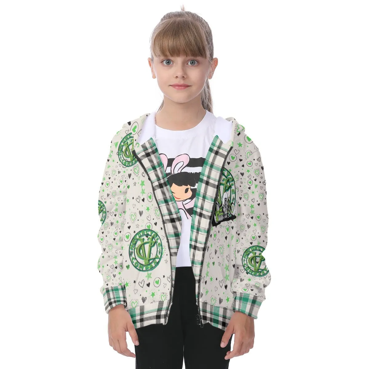 Rayne - Kid's Motorcycle Heavy Fleece Zip Up Hoodie