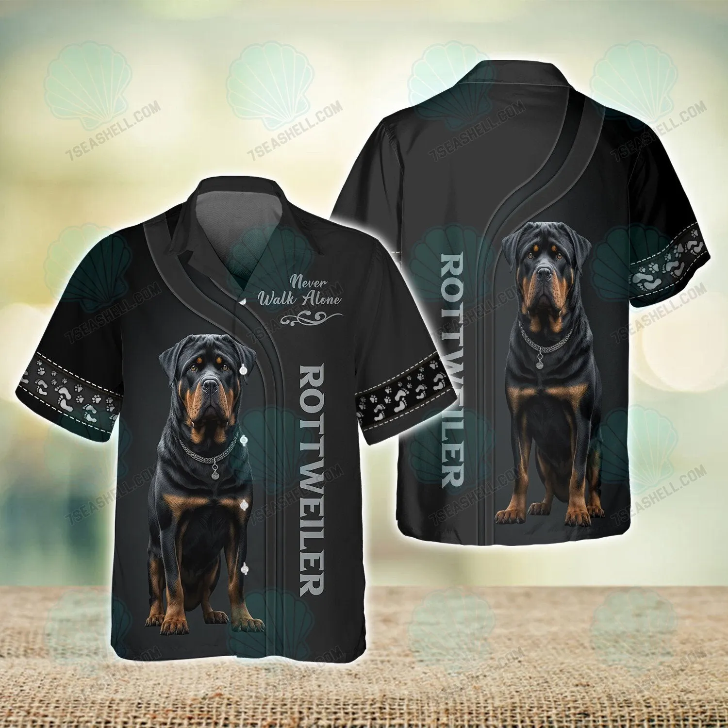 Rottweiler Lover Never Walk Alone 3D Full Print Shirts, Christmas Dog Memorial Gifts for loss of Dog