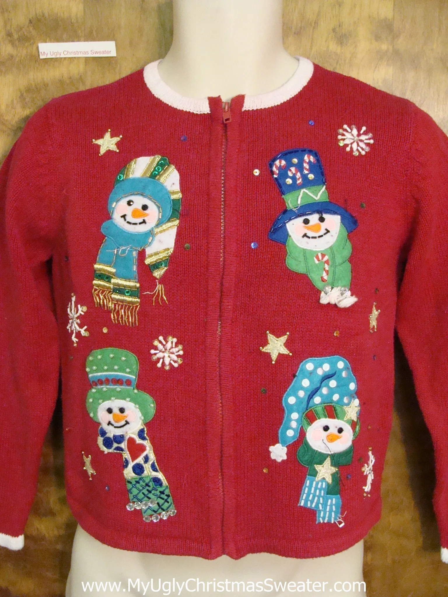 Smiling Snowmen Horrible Christmas Sweater