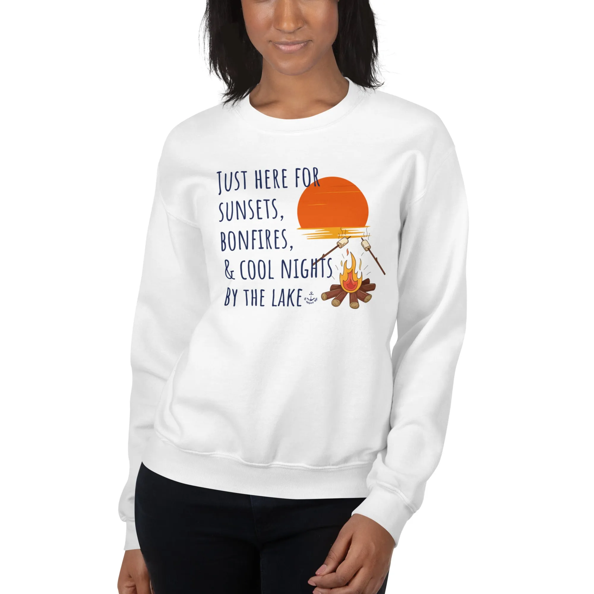 Sunsets & Bonfires Fall Graphic Crew Neck Sweatshirt