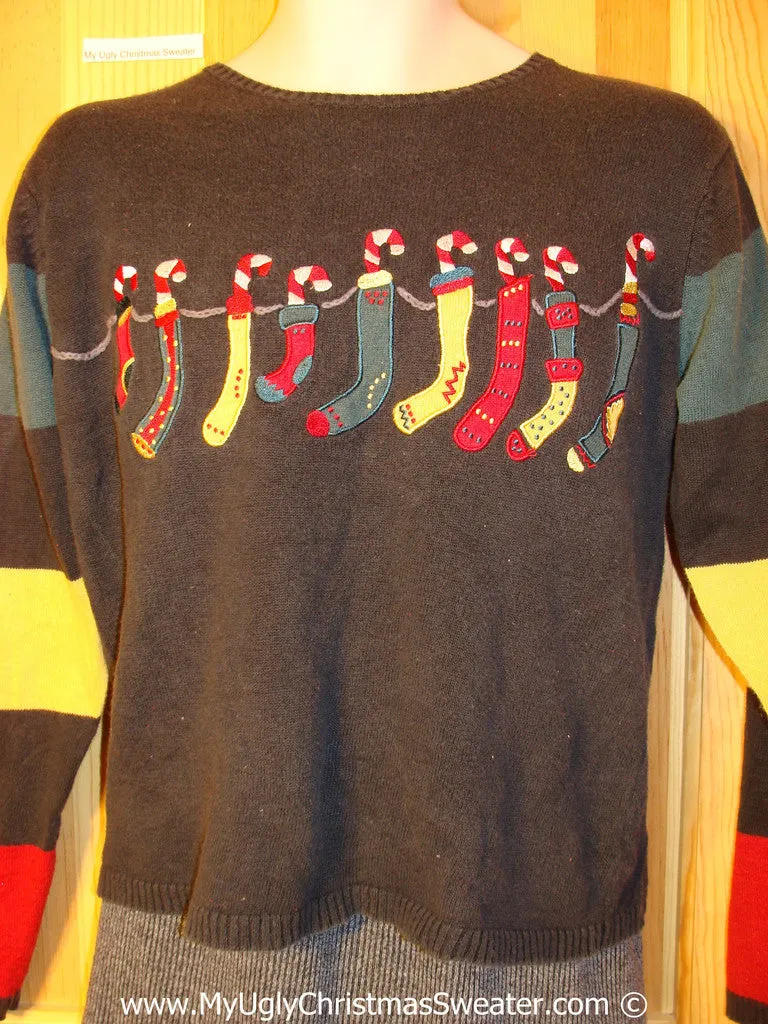 Tacky Christmas Sweater Candycane Clothesline (f1278)