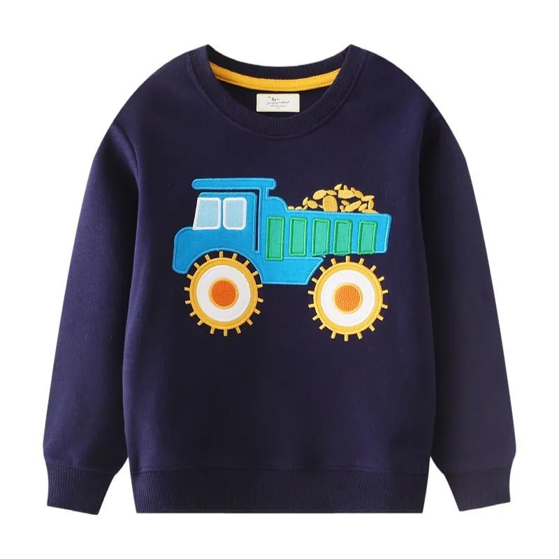 Toddler/Kid Boy's Vehicle Design Long Sleeve Sweatshirt