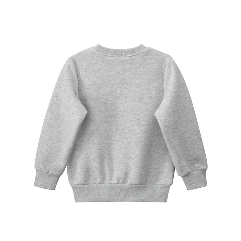 Toddler/Kid Girl's Bunny Print Design Gray Sweatshirt