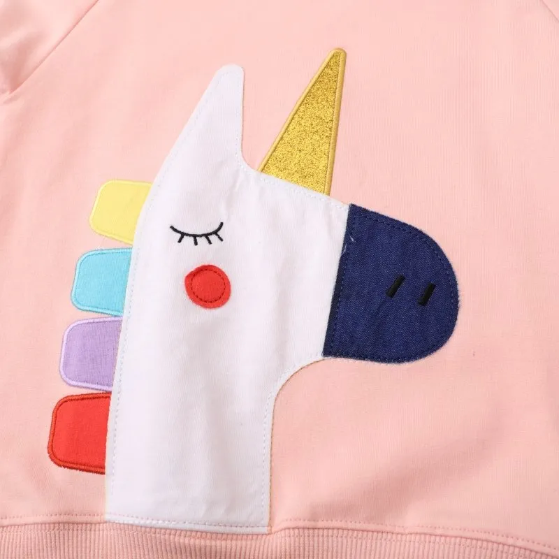 Toddler/Kid Girl's Unicorn Design Pink Sweatshirt