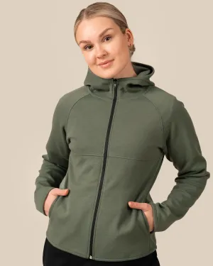 Toive Zip-Up Hoodie Sage Green